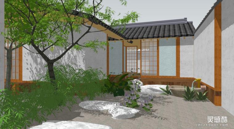 日式枯山水庭院花园景观丨