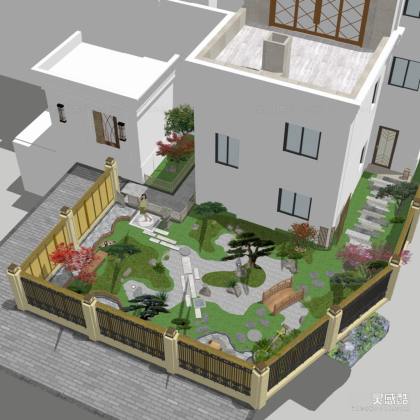 日式枯山水庭院花园景观丨