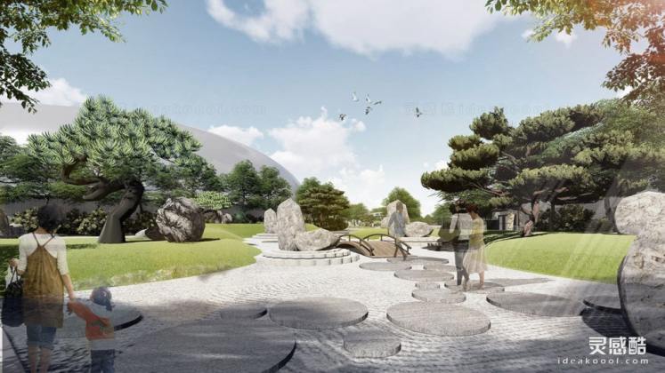 日式枯山水庭院花园景观丨