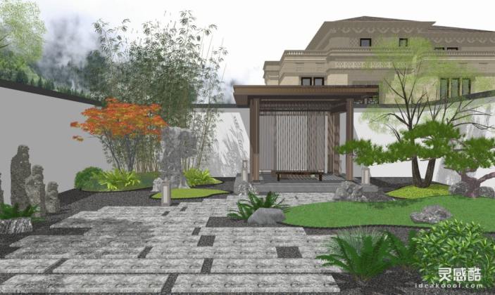 新中式庭院花园景观丨