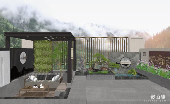 新中式庭院花园景观丨