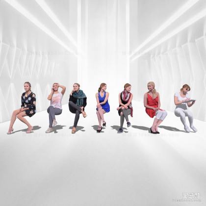 现代坐姿人物丨