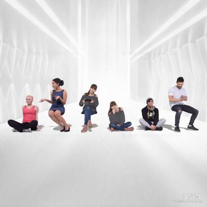 现代坐姿休闲人物丨