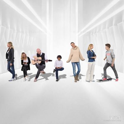 现代休闲人物 弹琴人物 滑板人物 站姿坐姿人物丨