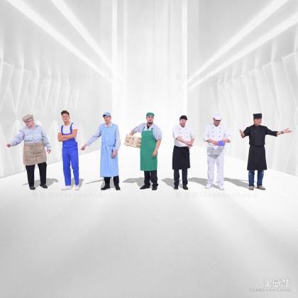 现代厨师服务员人物丨