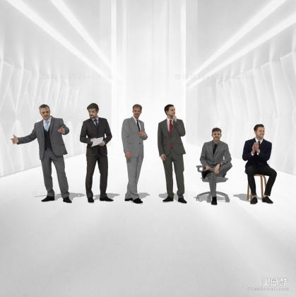 现代商务办公人物 坐姿站姿人物丨