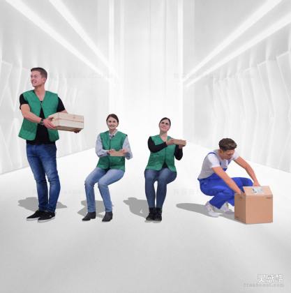 现代快递员 检货员 工作人员人物丨