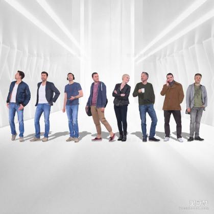 现代休闲人物 听音乐喝咖啡人物丨