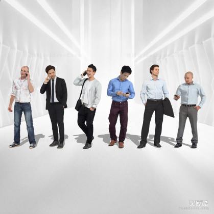 现代休闲人物 打电话人物丨