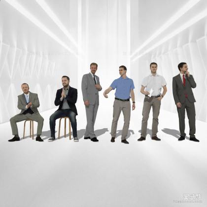 现代商务办公人物 站姿坐姿鼓掌人物丨