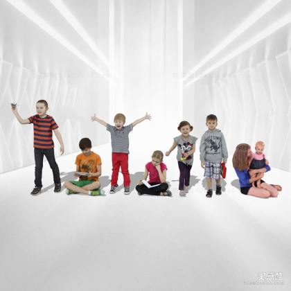 儿童小孩人物 看书阅读学生人物丨