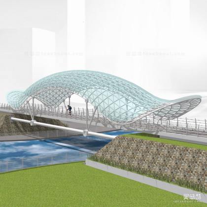 现代异形景观桥丨