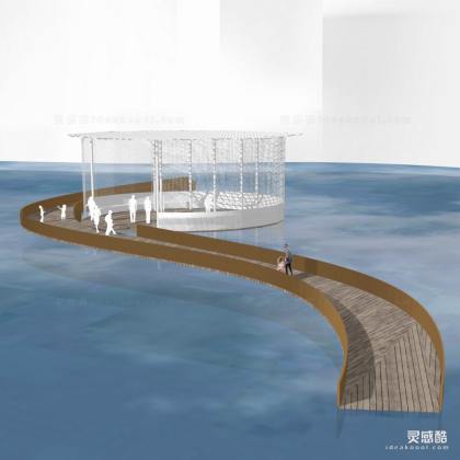 现代景观桥 廊架丨