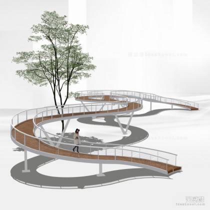 现代景观桥 空中栈桥丨