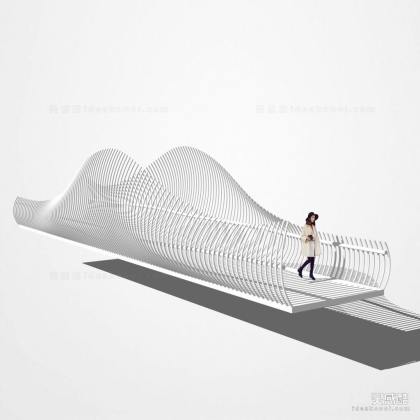 现代异形景观桥丨