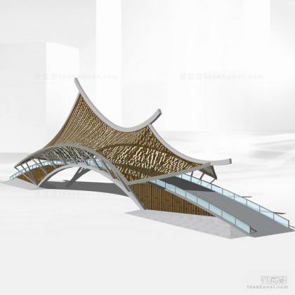 中式景观桥 廊桥丨