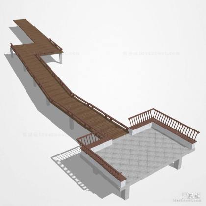 滨水木栈道 景观桥丨