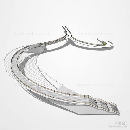 现代景观桥 悬索桥丨