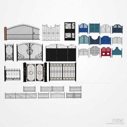 铁艺栏杆 铁艺大门 庭院木门丨