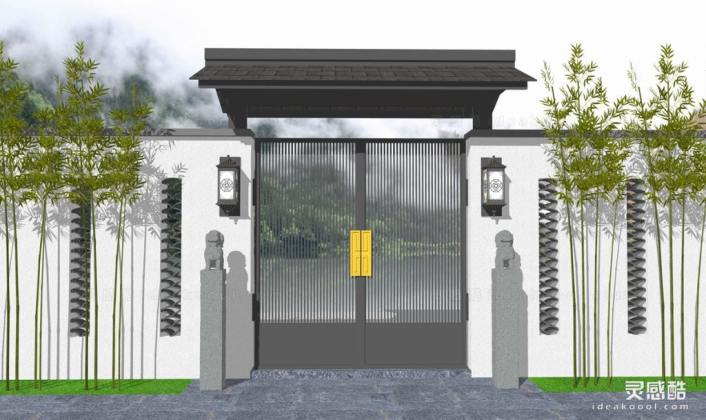 新中式入口大门丨