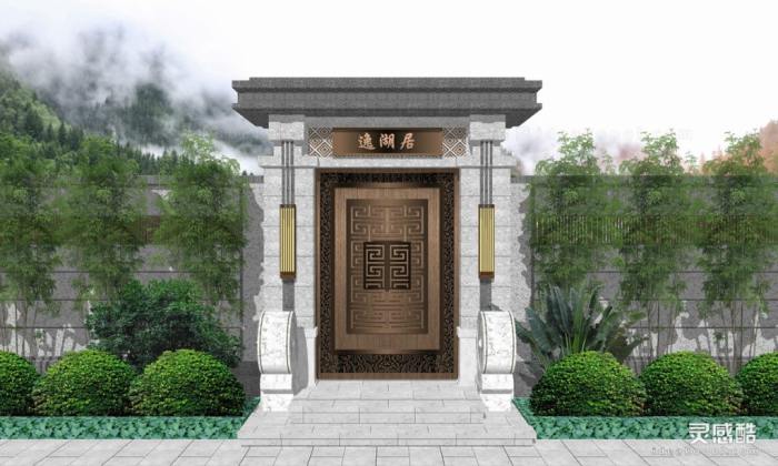 新中式入口大门丨