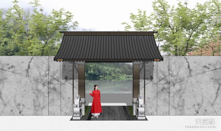 新中式入口大门丨