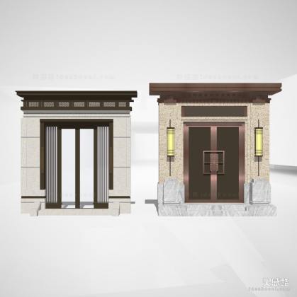 新中式入口大门 庭院门丨