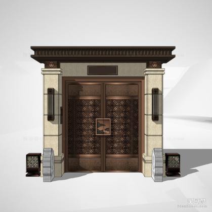 新中式入口大门丨