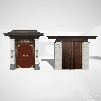 新中式入口大门 庭院门丨