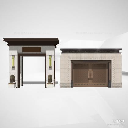 新中式入口大门丨