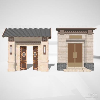 新中式入口大门 庭院门丨