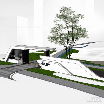 居住区入口大门 住宅大门丨