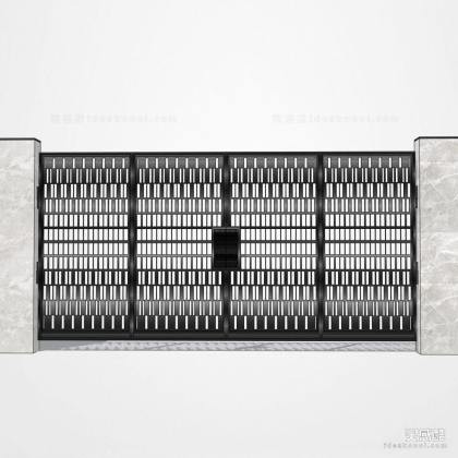 居住区入口大门 现代铁艺大门丨