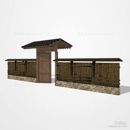 竹篱笆围栏 庭院门丨