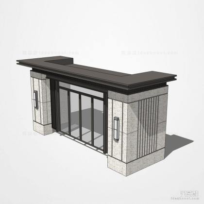 高层住宅入口门头丨