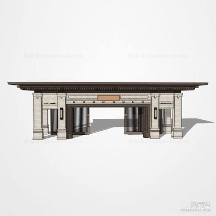 新中式居住区入口大门丨