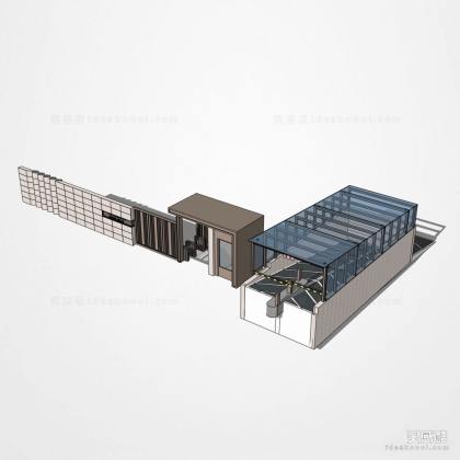居住区入口大门 门卫岗亭 地下车库廊架丨