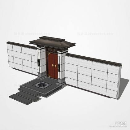 中式入口大门 庭院门丨