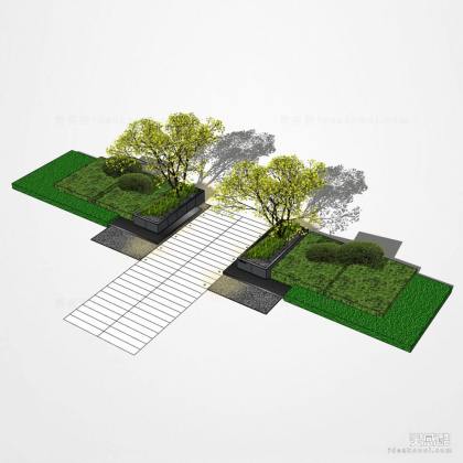 居住区入户水景丨