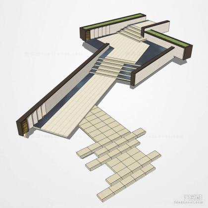 入口楼梯台阶 现代景墙丨