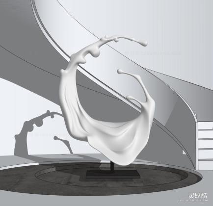 水花抽象雕塑 异形雕塑丨