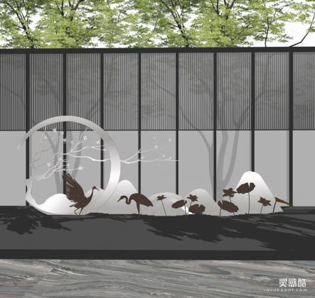 新中式山水雕塑 鹤 梅花丨