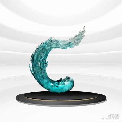 水花玻璃雕塑丨