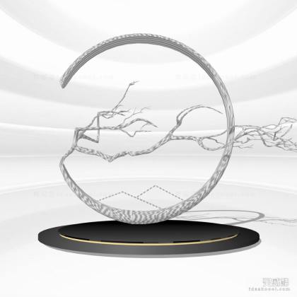 现代环形树枝雕塑丨