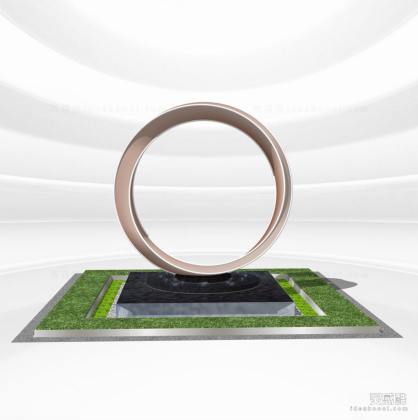 现代环形雕塑 异形雕塑 入口水景丨