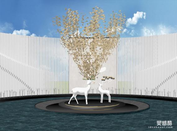 小鹿动物雕塑丨