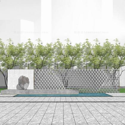 现代景墙 新中式景墙丨