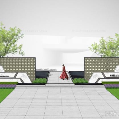 现代景墙 新中式景墙丨