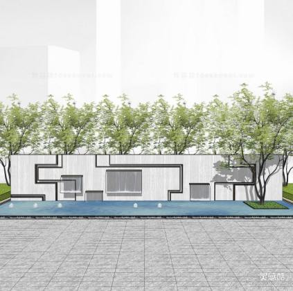 新中式景墙 水景墙丨