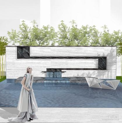 新中式景墙 水景墙丨